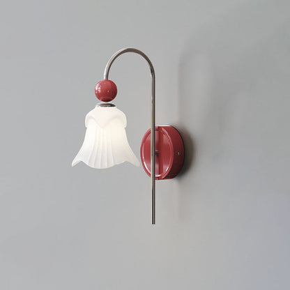 French Round Ball Iron Glass 1-Light Wall Sconce Lamp