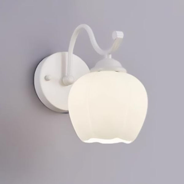 Simplicity Flower Iron Glass 1-Light Wall Sconce Lamp