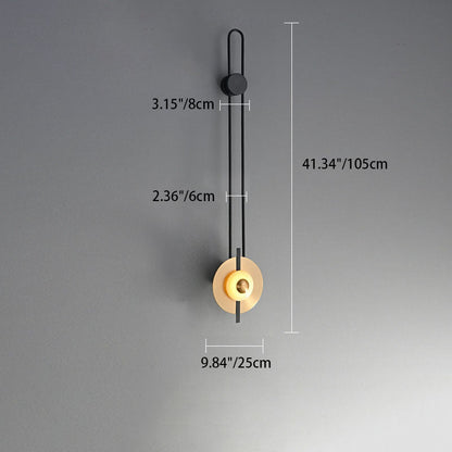 Jade Iron Gold Finish Round Frame LED Wall Sconce Lamp