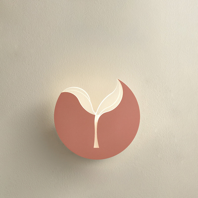 Creative Iron Acrylic Sapling Shade LED Wall Sconce Lamp