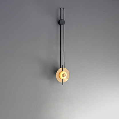 Jade Iron Gold Finish Round Frame LED Wall Sconce Lamp