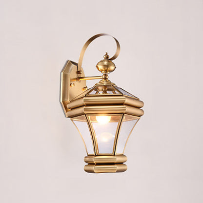 Hexagonal Glass Waterproof 1-Light Outdoor Wall Sconce Lamp