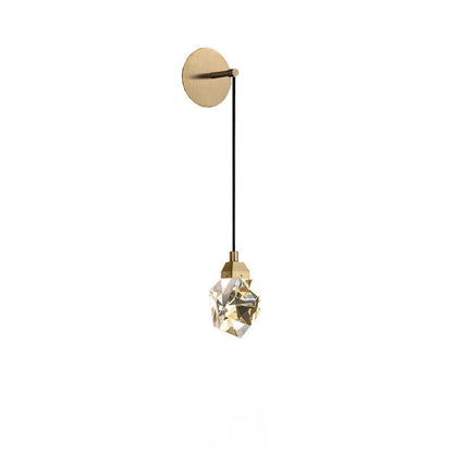 Cylinder Full Copper Crystal 1-Light Wall Sconce Lamp