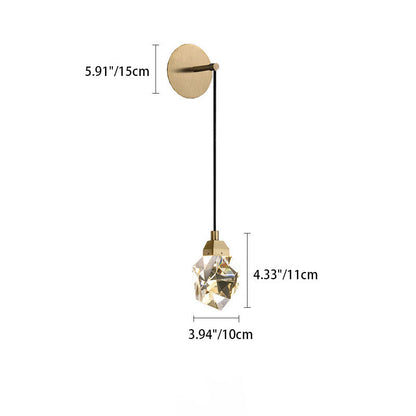 Cylinder Full Copper Crystal 1-Light Wall Sconce Lamp