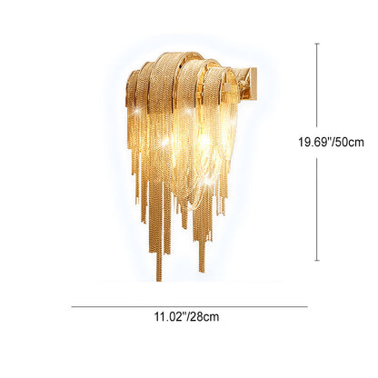 Iron Aluminum Tassel Chain 2/4 Light Wall Sconce Lamp