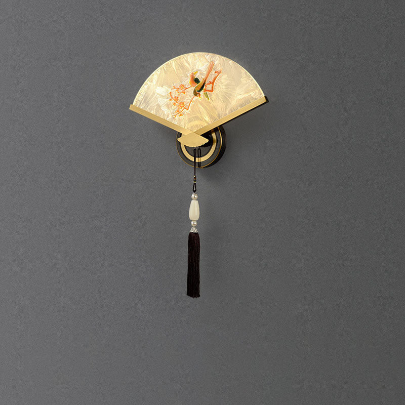 Chinese Copper Magnesium Acrylic LED Wall Sconce Lamp