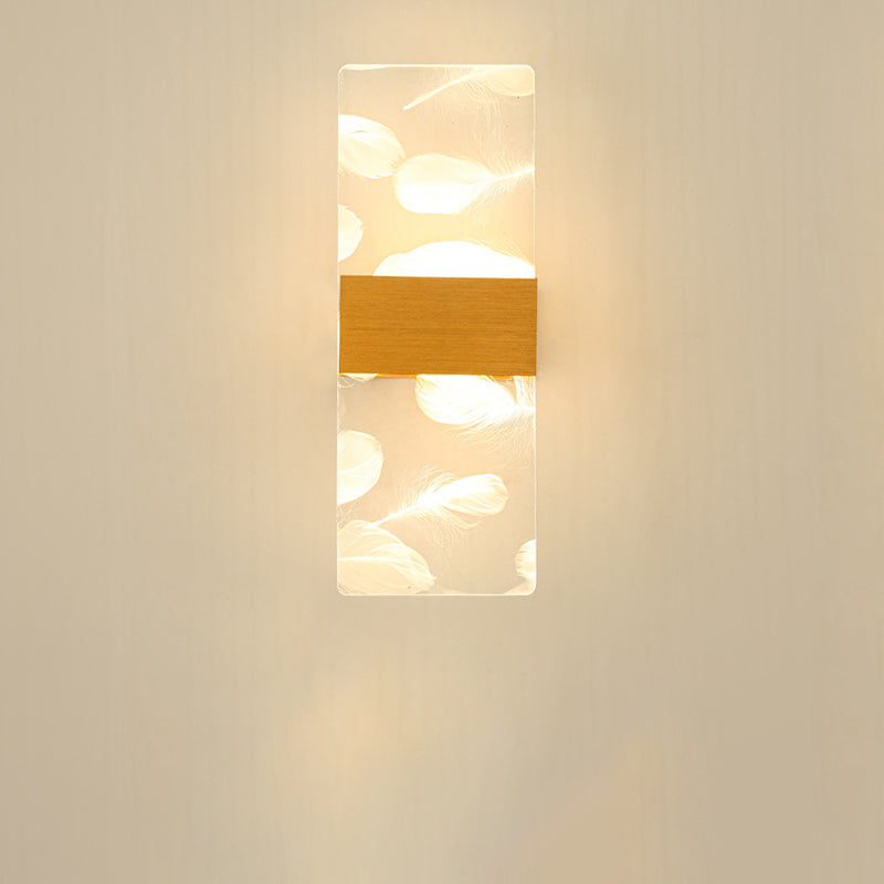 Fan-Shaped Sunflower Dragonfly Decor LED Wall Sconce Lamp