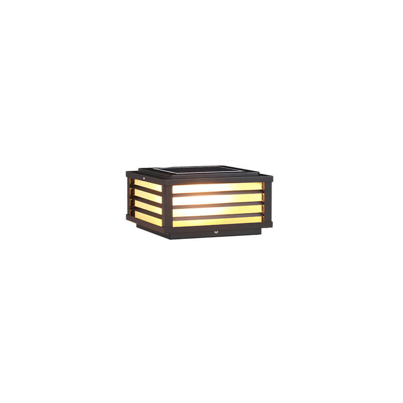 Modern Minimalist Waterproof Solar Square Aluminum PC LED Post Landscape Lighting for Garden