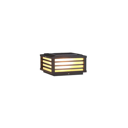 Modern Minimalist Waterproof Solar Square Aluminum PC LED Post Landscape Lighting for Garden