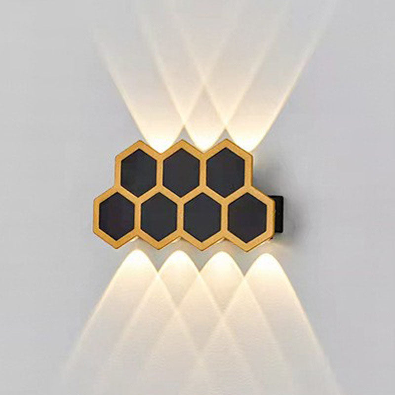 Outdoor Combination Black Gold LED Wall Sconce Lamp