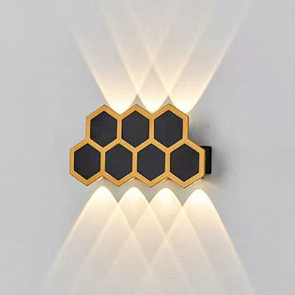 Outdoor Combination Black Gold LED Wall Sconce Lamp