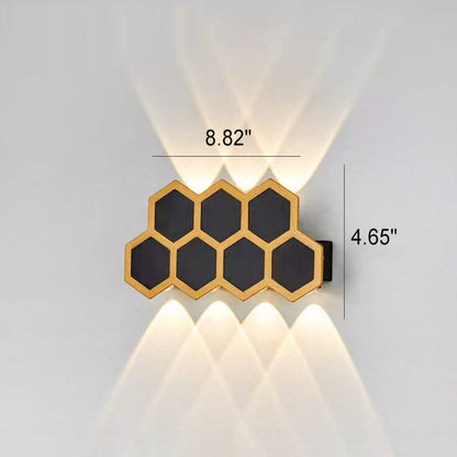 Outdoor Combination Black Gold LED Wall Sconce Lamp