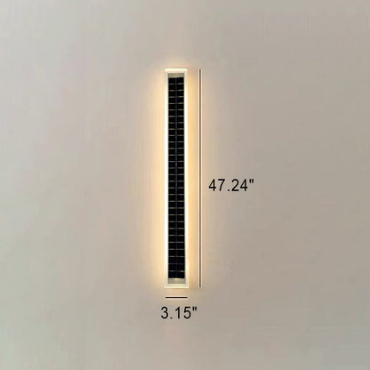 Minimalist Outdoor Solar Rectangular Strip Waterproof Patio LED Wall Sconce Lamp