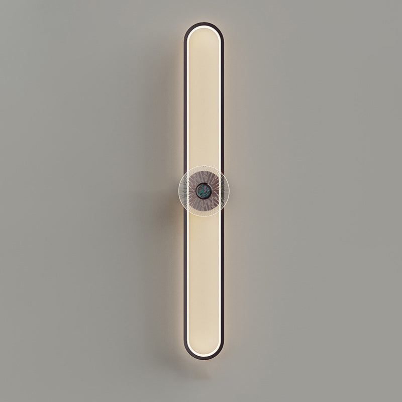 Minimalist Long Oval Hardware Aluminum LED Wall Sconce Lamp
