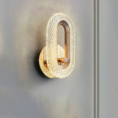 Zinc Alloy Acrylic Shade Oval Ring LED Wall Sconce Lamp