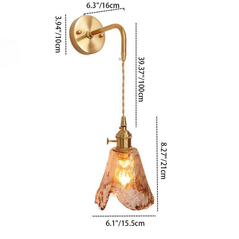 Eclectic Brass Iron Geometric 1-Light Wall Sconce Lamp