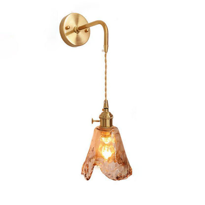 Eclectic Brass Iron Geometric 1-Light Wall Sconce Lamp