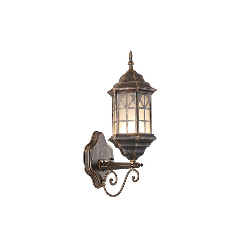 Solar Glass Cylinder House 1-Light Wall Sconce Lamp
