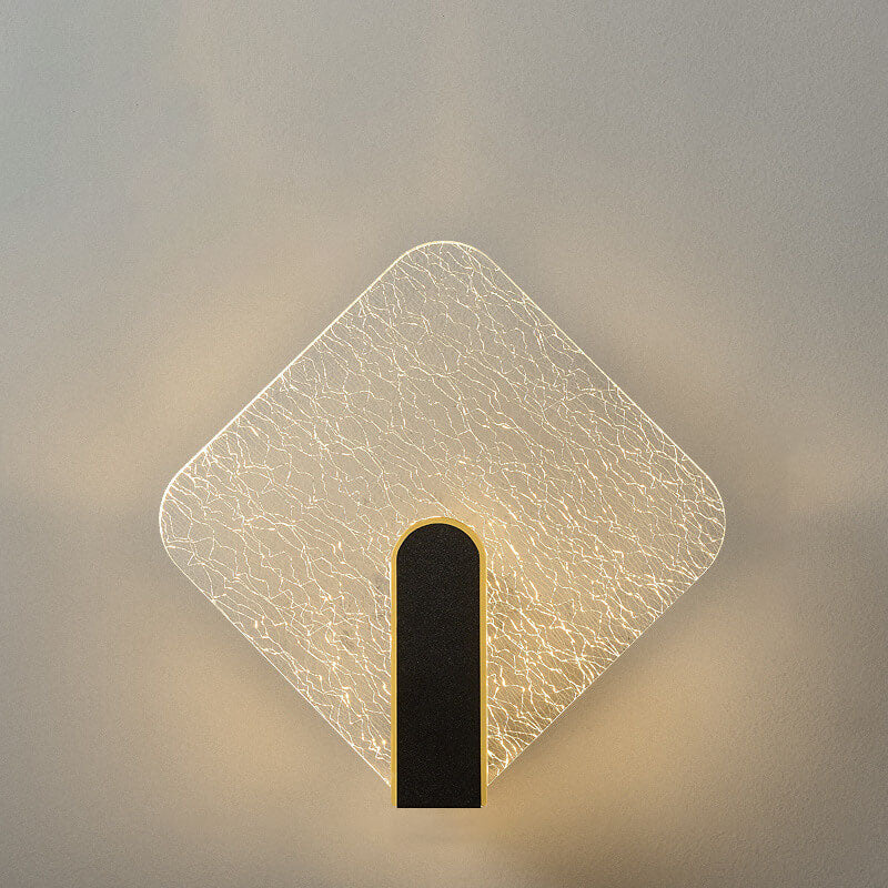 Simplicity Crackle Acrylic Round Shade LED Wall Sconce Lamp