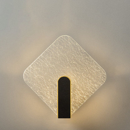 Simplicity Crackle Acrylic Round Shade LED Wall Sconce Lamp