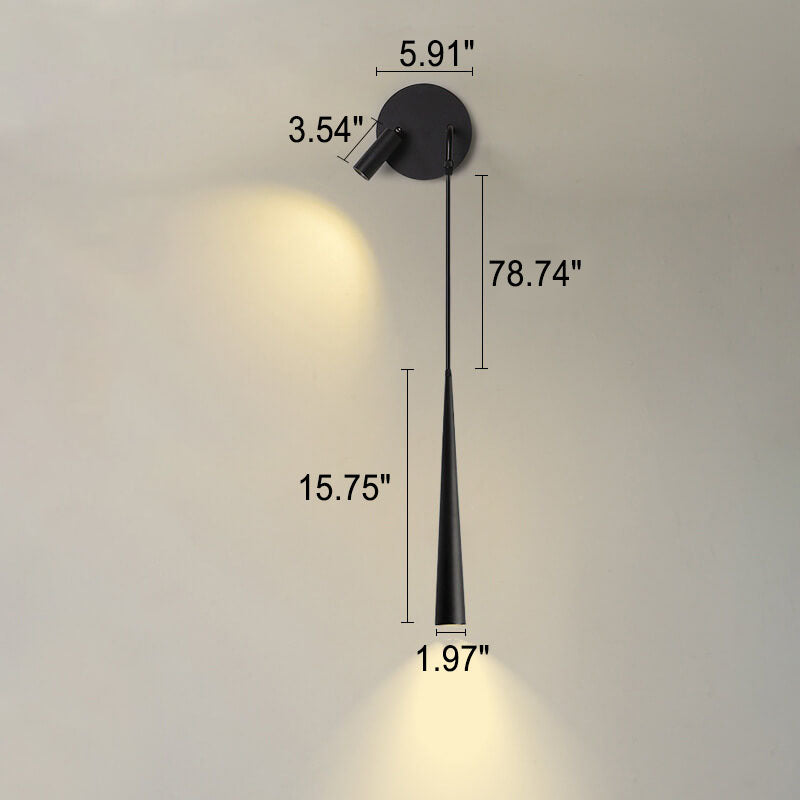 Minimalist Long Cylindrical Spotlight LED Wall Sconce Lamp