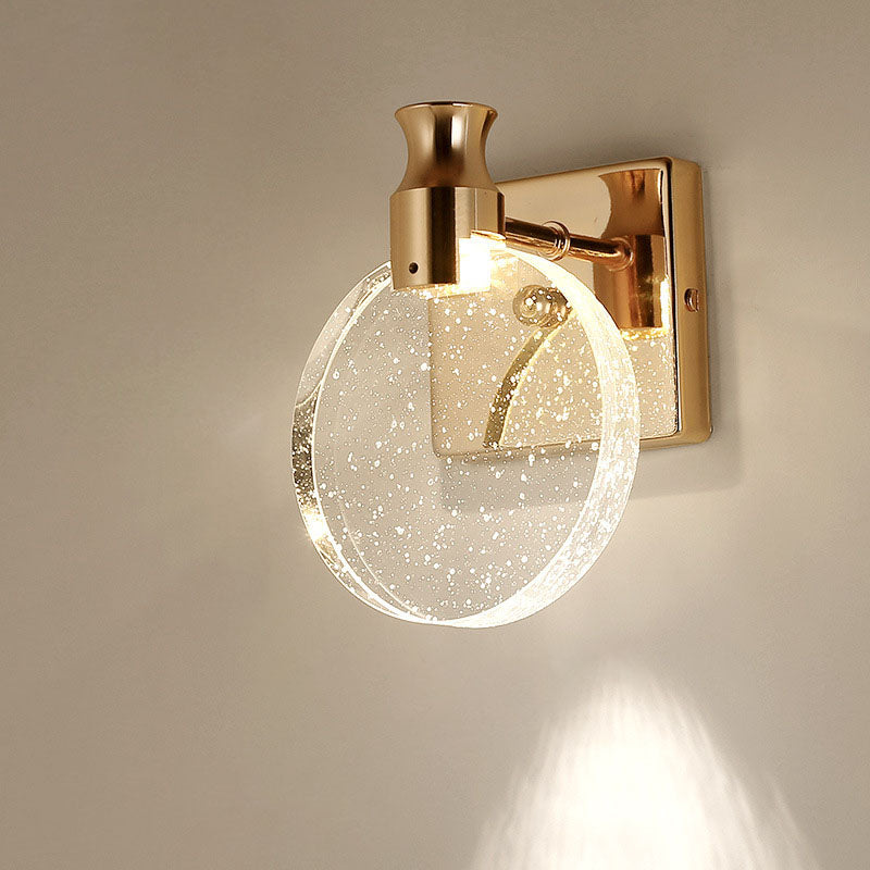 Round Bubble Crystal Aluminum Iron LED Wall Sconce Lamp