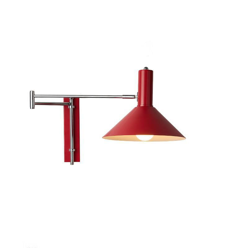 Round Tapered Iron 1-Light Retractable Wall Sconce Lamp