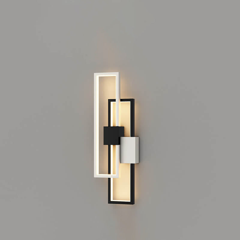 Minimalist Square Frame Iron Silicone LED Wall Sconce Lamp