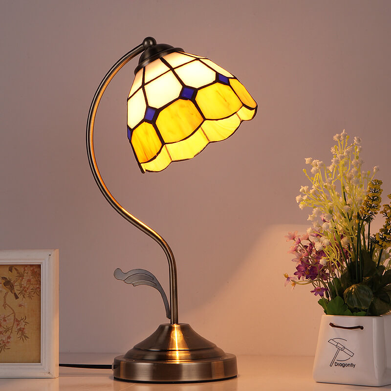 Vintage European Glass Table Lamp