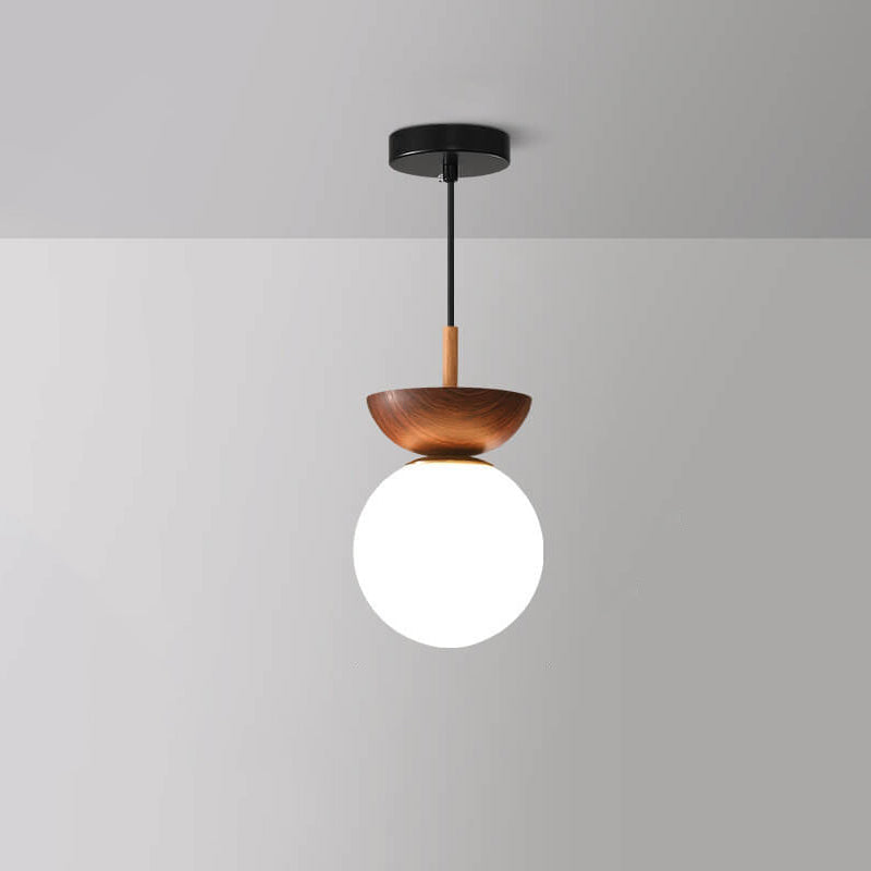 Modern Minimalist Glass Orb Semi-Flush Mount/Pendant Light