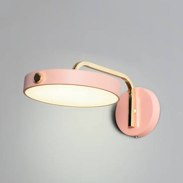 Macaron Color Round Head Iron Acrylic LED Wall Sconce Lamp