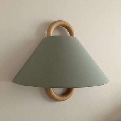 Modern Solid Wood Pleated Semicircle 1-Light Wall Sconce