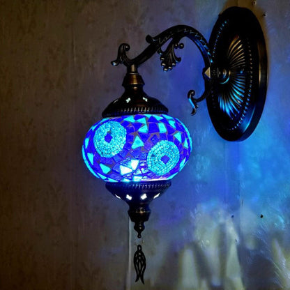 European Exotic Cracked Glass 1-Light Wall Sconce Lamp