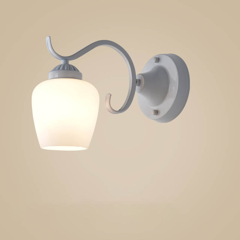 Retro Rustic Iron Glass 1-Light Wall Sconce Lamp