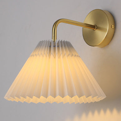 Simplicity Cone Iron Fabric 1-Light Wall Sconce Lamp