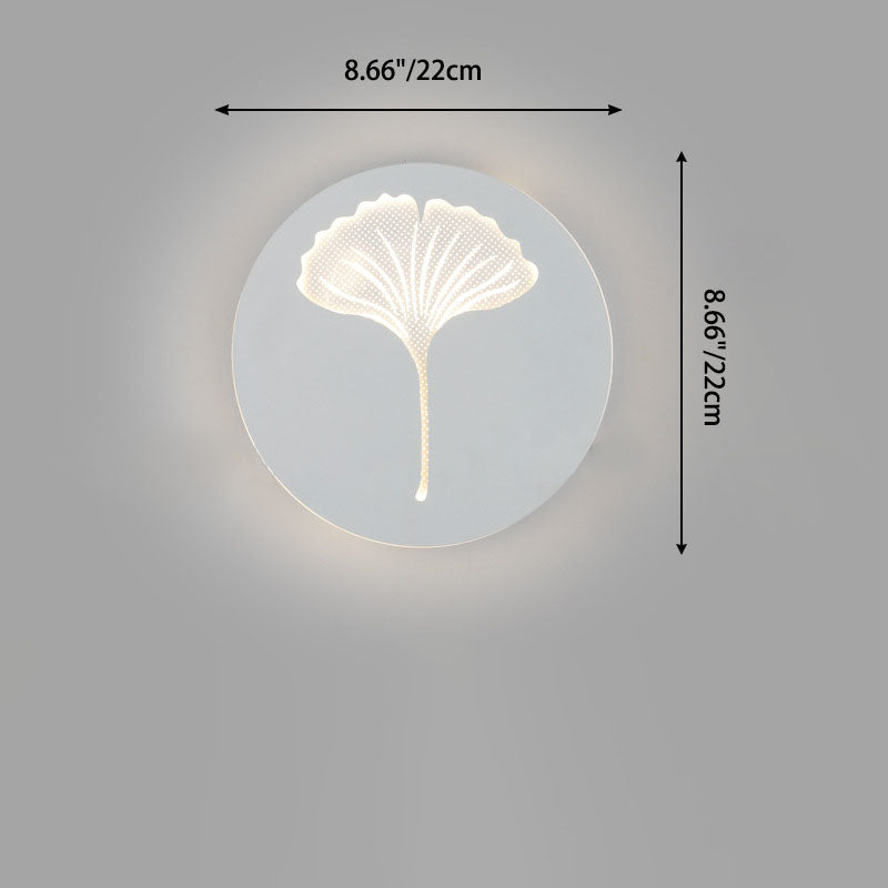 Acrylic Aluminum Iron Deer Ginkgo LED Wall Sconce Lamp