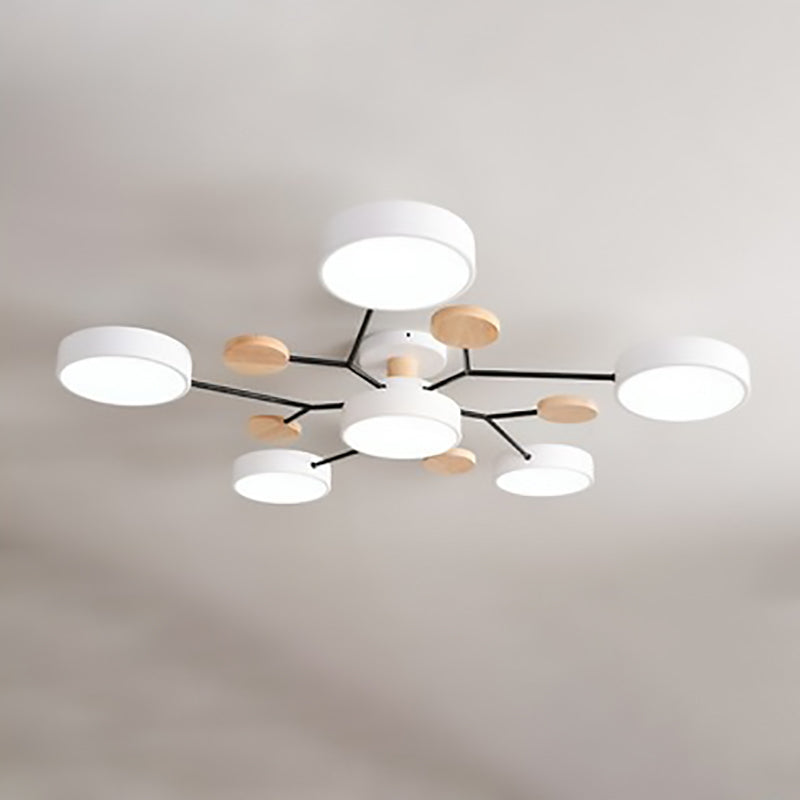 Scandinavian Round Molecule Branch Semi-Flush Light