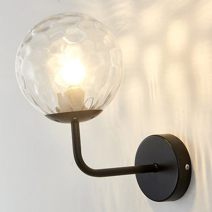 Luxury Round Ball Iron Glass 1-Light Wall Sconce Lamp