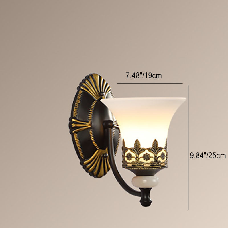 Scandinavian Cup Glass Hardware 1-Light Wall Sconce Lamp