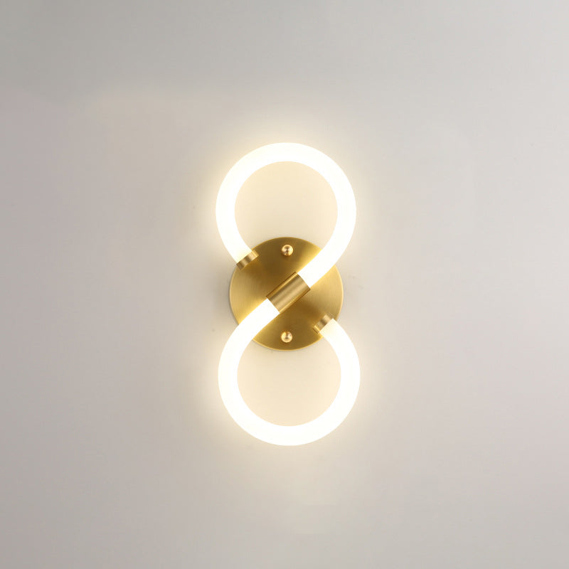 Brass Oval Figure Six Eight Letter LED Wall Sconce Lamp