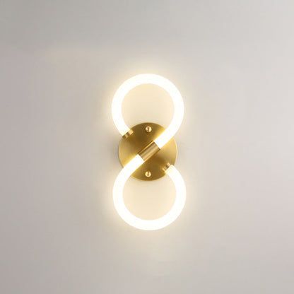 Brass Oval Figure Six Eight Letter LED Wall Sconce Lamp