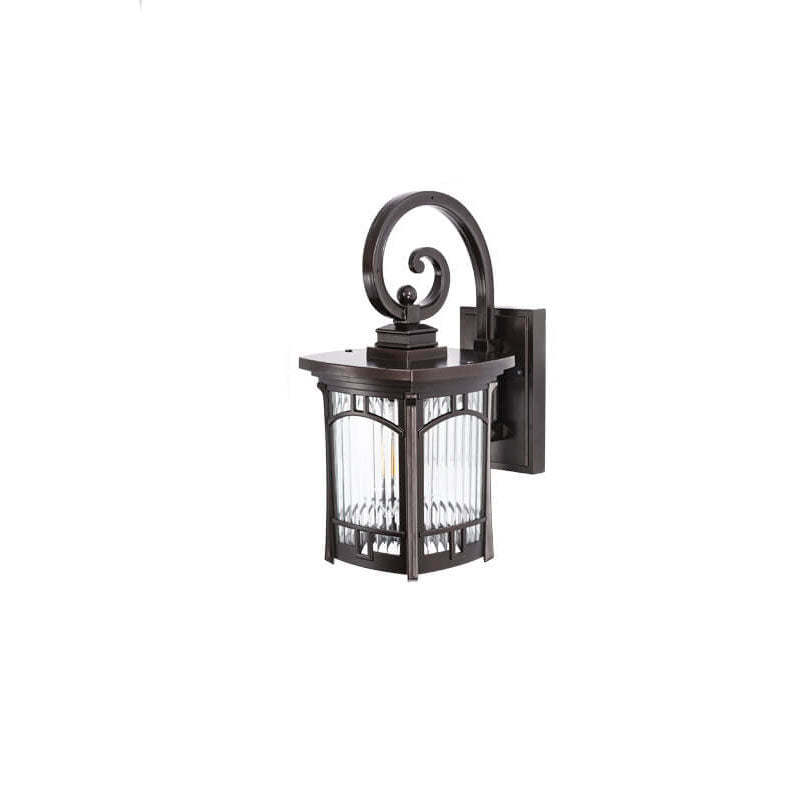Square Carved 1-Light Outdoor Waterproof Wall Sconce Lamp