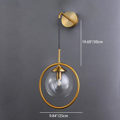 Creative Round Iron Glass 1-Light Wall Sconce Lamp