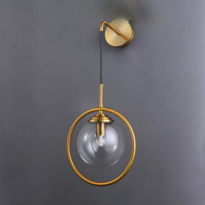 Creative Round Iron Glass 1-Light Wall Sconce Lamp