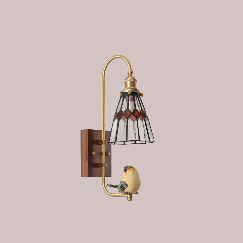 Traditional Resin Bird Angel 1-Light Wall Sconce Lamp