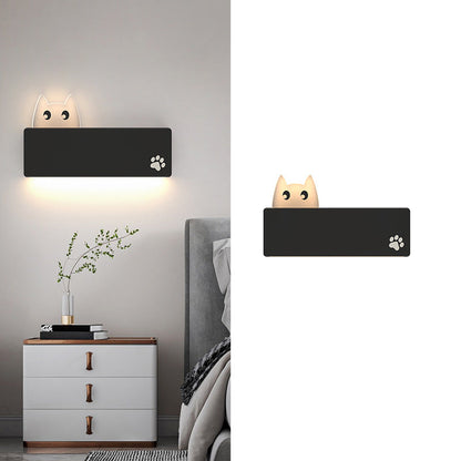 Simplicity Animal Cat Rectangular Iron LED Wall Sconce Lamp