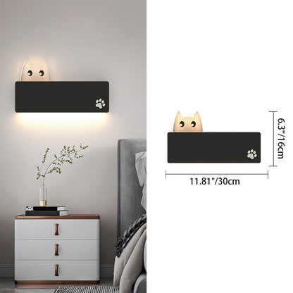 Simplicity Animal Cat Rectangular Iron LED Wall Sconce Lamp