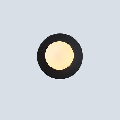 Minimalist Round Orb Iron Glass 1-Light Wall Sconce Lamp