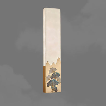 Chinese Marble All-Copper Rectangular LED Wall Sconce Lamp