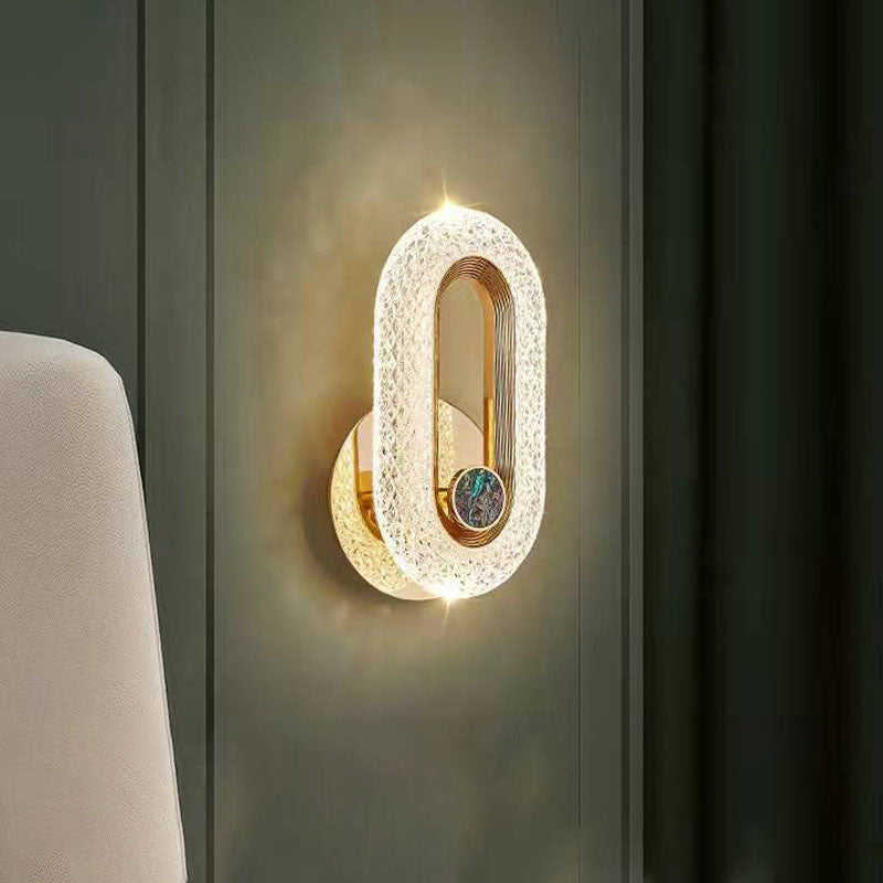 Zinc Alloy Acrylic Shade Oval Ring LED Wall Sconce Lamp